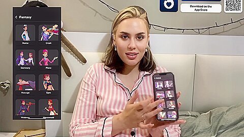 Sexy Student 18+ Plays The Role Of A Horny Maid Using A Dating App